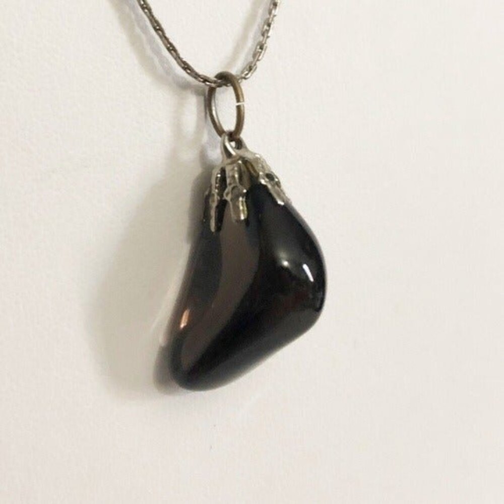 Moonstone Pendant Necklace Silver Tone Chain